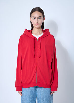The Row Rosy Zip-Up Hooded Sweatshirt Red row0260010
