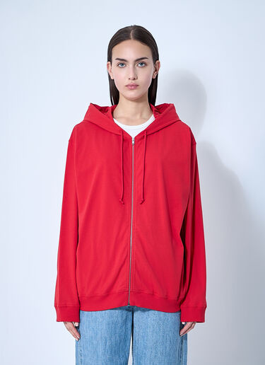 The Row Rosy Zip-Up Hooded Sweatshirt Red row0260010