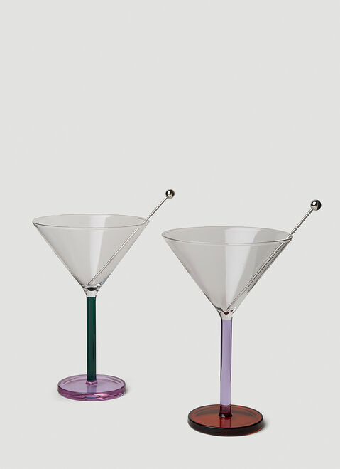 POLSPOTTEN Piano Set of Two Cocktail Glasses Multicoloured wps0690108