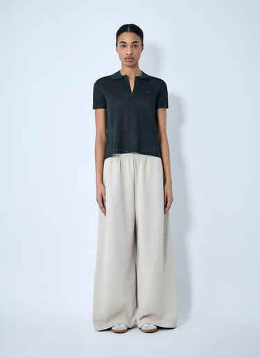 Lacoste Wide-Leg Trousers with Elasticated Waistband Beige lac0264009