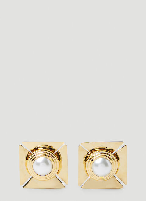 Gallery Dept. Pearl Square Earrings Olive gdp0150042