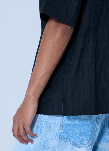 Metalwood Textured Cotton Overshirt Black met0164011