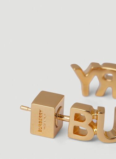 Burberry Logo Hoop Earrings Gold bur0251123