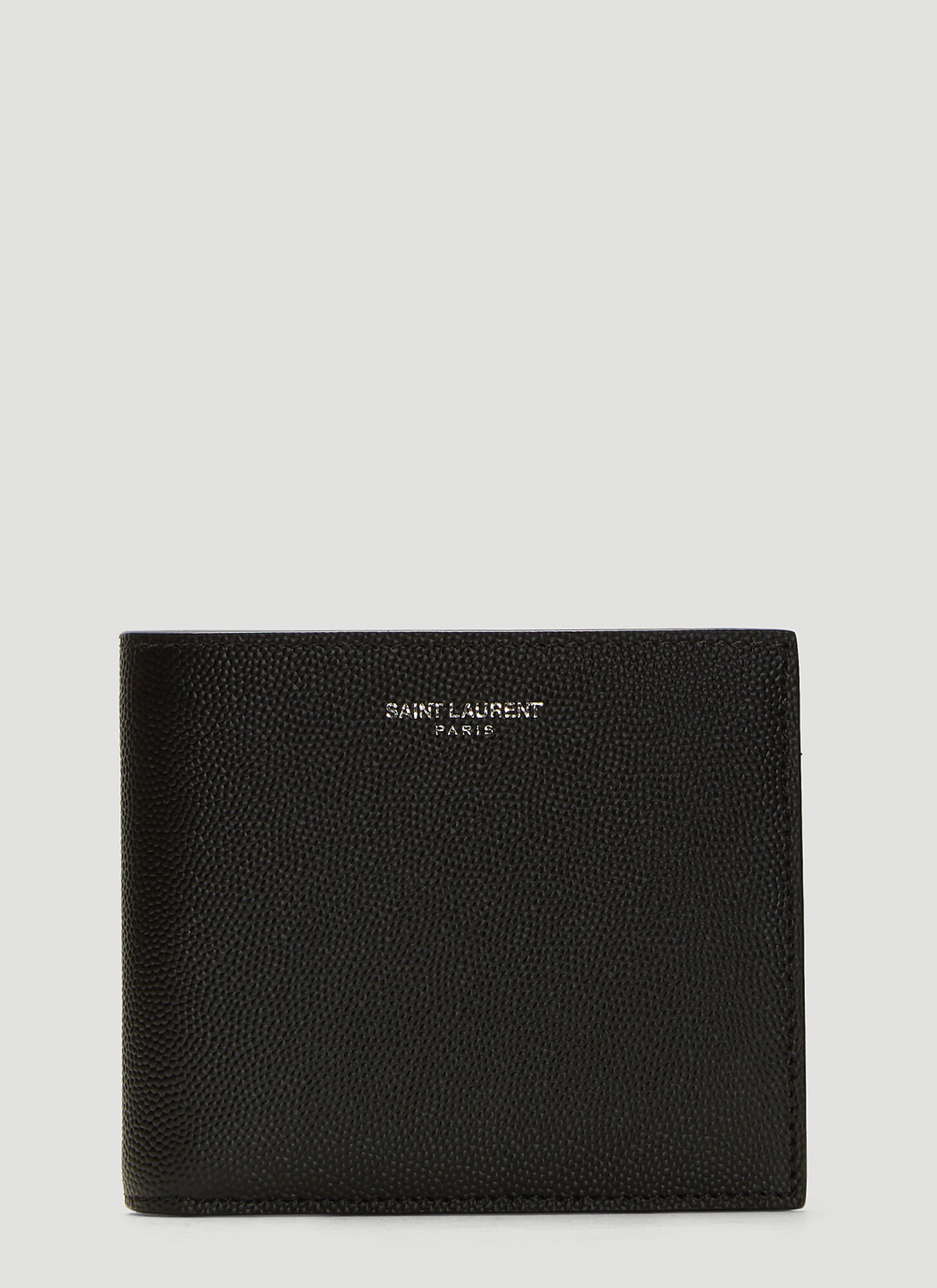 Saint Laurent Foil Stamped Bi-wallet In Black