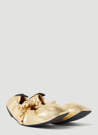 GANNI Scrunchie Ballerina Flats Gold gan0253021