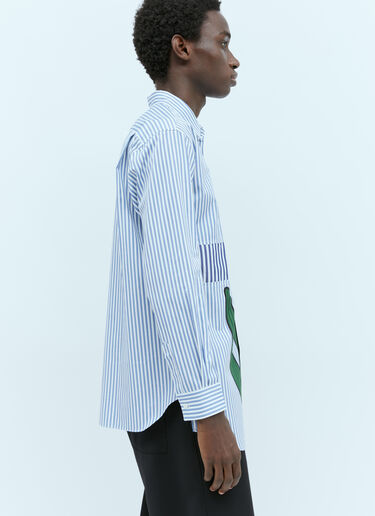 Comme des Garçons SHIRT x Lacoste ロゴストライプシャツ  ブルー cdg0154008