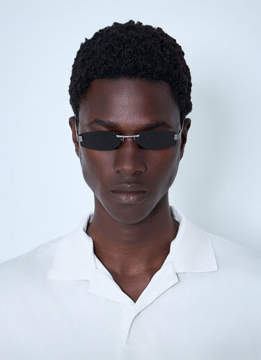 Balenciaga 八卦长方形太阳镜 银色 bal0163036