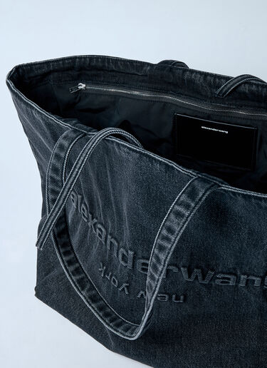Alexander Wang Denim Punch Tote Bag Grey awg0259044