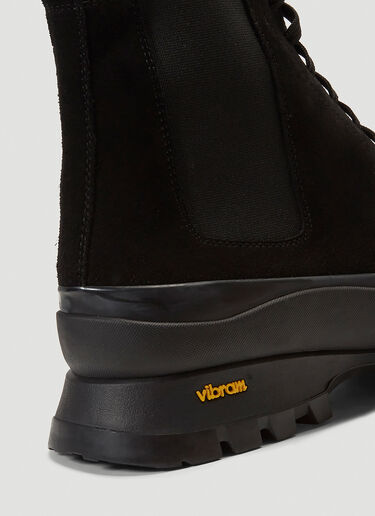 Jil Sander Vibram Lace-Up Boots Black jil0139035