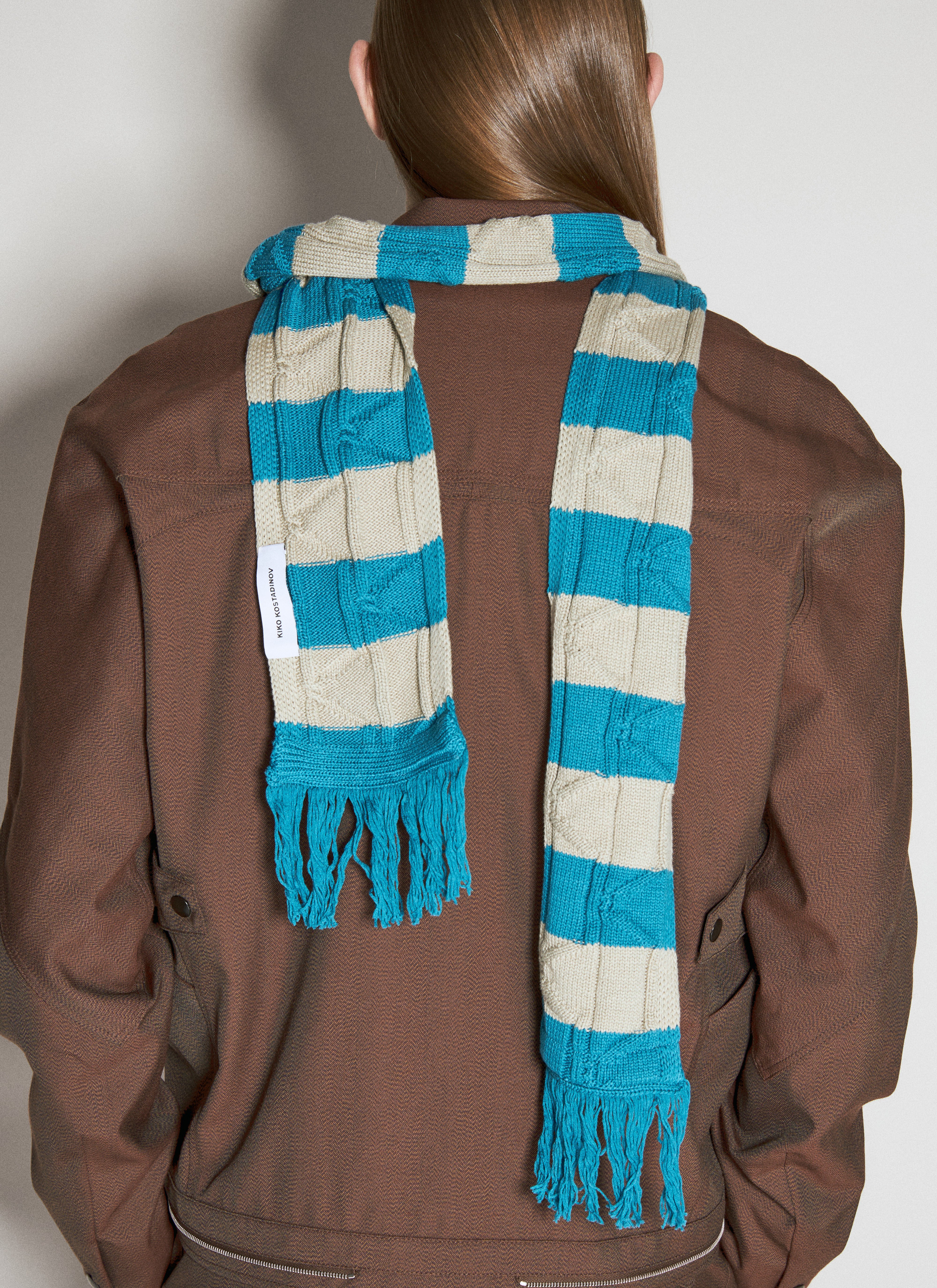 Kiko Kostadinov Men's' Merli Striped Scarf in Blue | LN-CC®