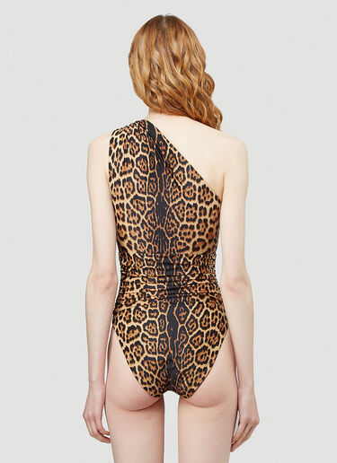 Saint Laurent Leopard Print Swimsuit Brown sla0243022