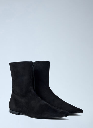 Toteme Zipped Suede Chelsea Boots Black tot0265068