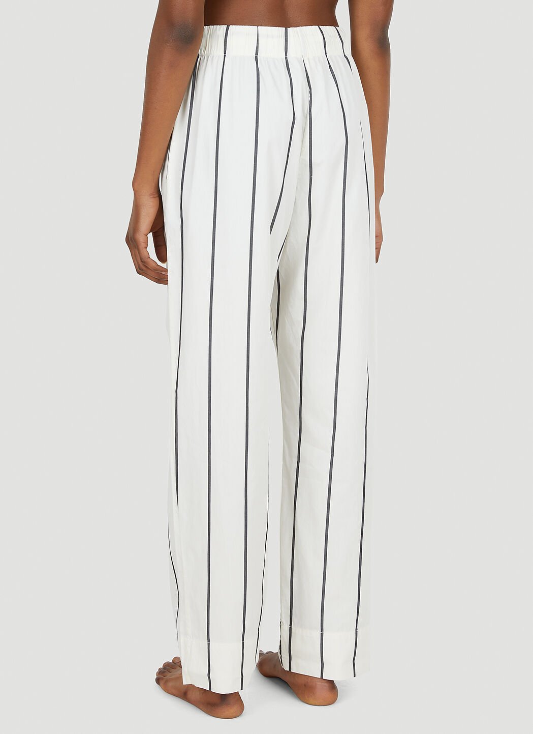 Tekla Striped Drawstring Pyjama Pants in Beige LN CC