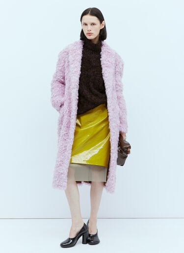 Dries Van Noten ダブルブレストフラッフィーコート  ライラック dvn0254003