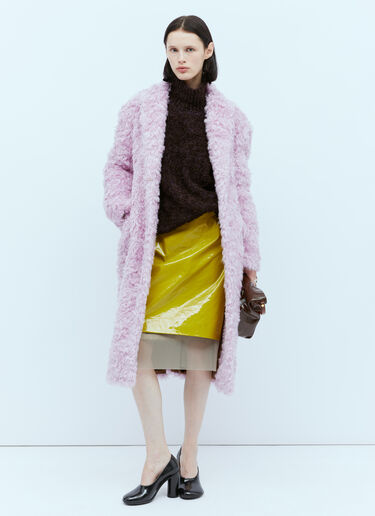 Dries Van Noten Double-Breasted Fluffy Coat Lilac dvn0254003