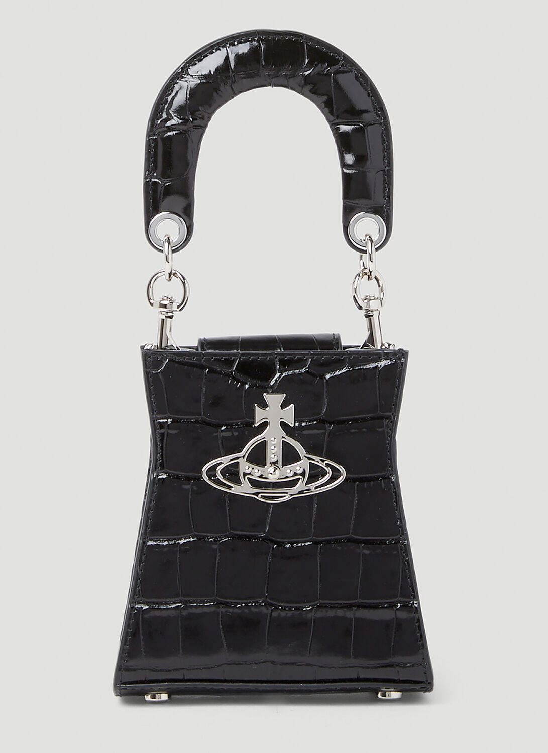 Vivienne Westwood Saffiano Leather Shoulder Hand Bag Orb Black Japan MINT