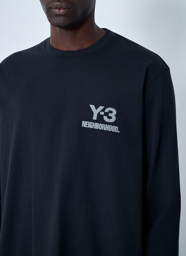 Logo Motif T-Shirt Y-3 X NBHD Logo Motif T-Shirt Black ynb0162010
