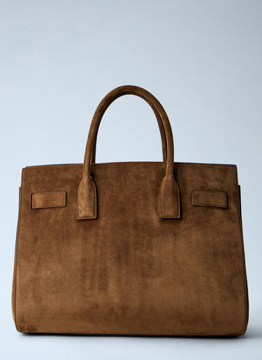 Saint Laurent Sac De Jour Suede Handbag Brown sla0263094