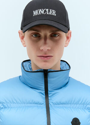 Moncler Logo Print Baseball Cap Navy mon0158007