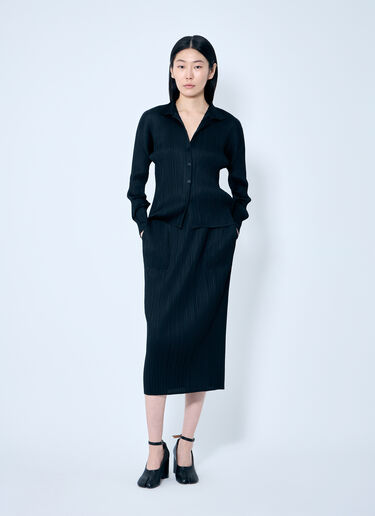 Pleats Please Issey Miyake Pleated Pencil Skirt Black plp0259024