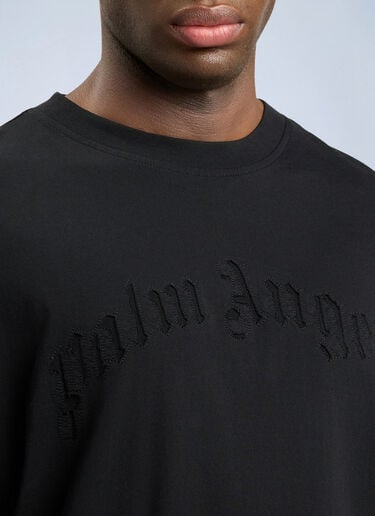 Palm Angels Curved Logo Loose Double T-Shirt Black pma0164117