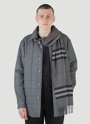 Giant Check Cashmere Scarf Burberry Giant Check Cashmere Scarf Grey bur0145047