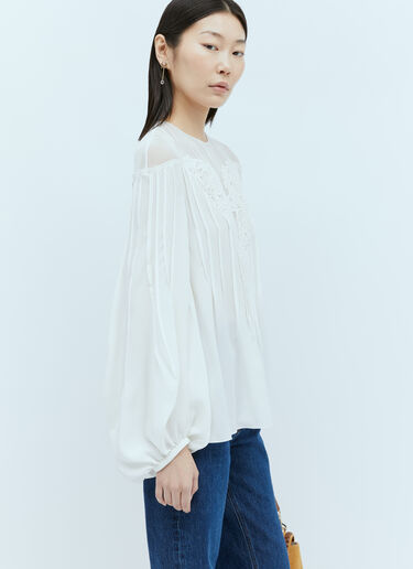 Chloé Embellished Blouse White chl0255024