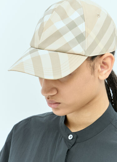 Burberry Check Baseball Cap Beige bur0355007