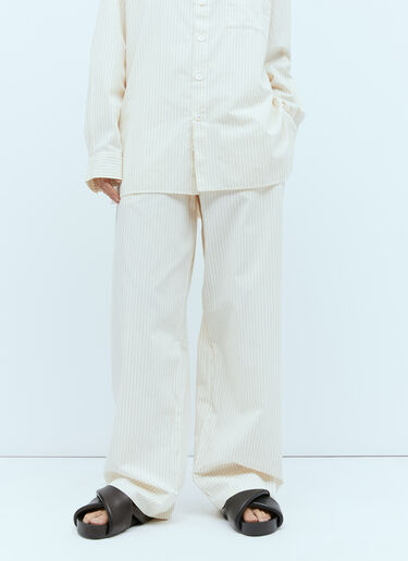 x Birkenstock Stripe Pants Tekla x Birkenstock Stripe Pants Cream tek0355007