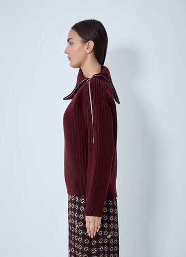 Zip-Collar Sweater Dries Van Noten Zip-Collar Sweater Red dvn0262014