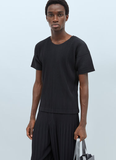 Homme Plissé Issey Miyake Pleated T-Shirt Black hmp0155009