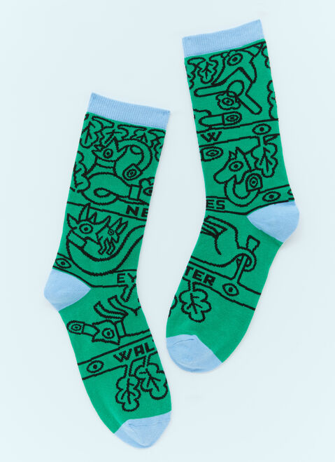 Walter Van Beirendonck New Eyes Socks Black wlt0154025