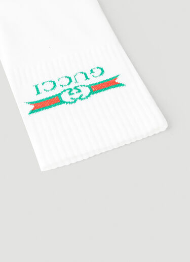 Gucci GG Logo Socks White guc0345005