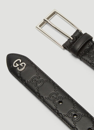 Gucci Debossed Logo Leather Belt Black guc0137075