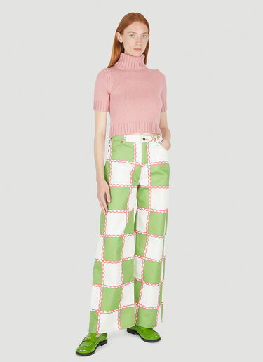 Ahluwalia Jade Wide Leg Jeans Green ahl0248010