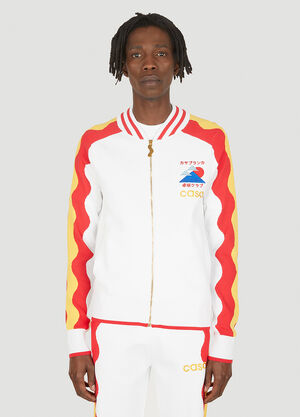 Casablanca Knit Wave Track Jacket White cbl0147008