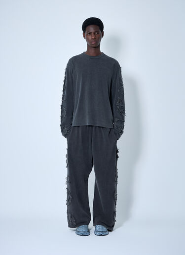 Acne Studios 디스트레스트 로고 트랙 팬츠  블랙 acn0160011