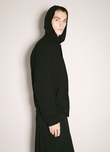 Yohji Yamamoto 개방형 앞면 후드티셔츠  블랙 yoy0158011