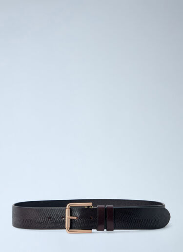 Max Mara Patterned Leather Belt Dark Brown max0266060