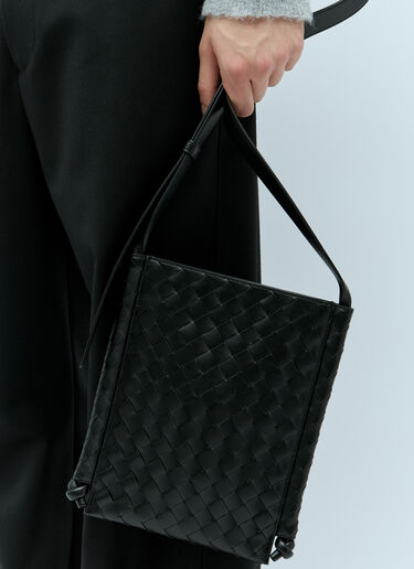 Bottega Veneta 小号扁平 loop 斜挎包  黑色 bov0155027