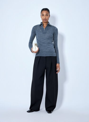 LN-CC® - Jil Sander: Quarter-Zip Long Sleeve Top - Grey Jil Sander Quarter-Zip Long Sleeve Top Grey jil0265006