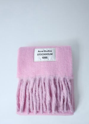 Acne Studios Fringed Wool-Blend Scarf Pink acn0262015