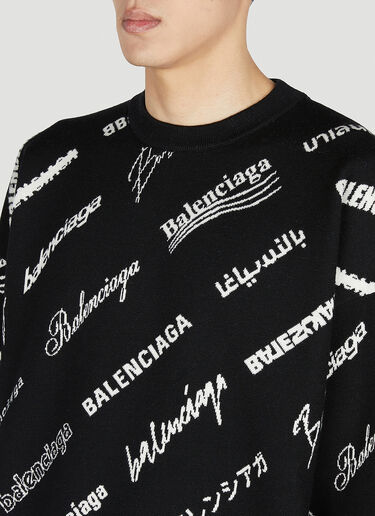 Balenciaga 로고 프린트 크루넥 블랙 bal0151003