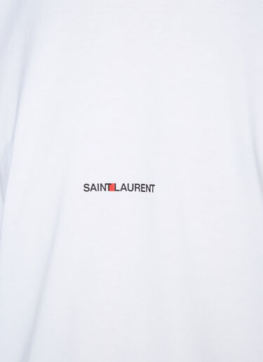 Saint Laurent Smiley Hotel Print T-Shirt White sla0136020