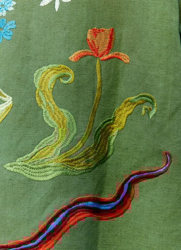 Garden Embroidery Shirt Sky High Farm Workwear Garden Embroidery Shirt Green skh0354003