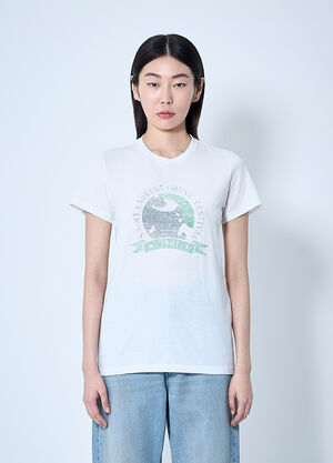 Saint Laurent Logo Motif T-Shirt White sla0259006