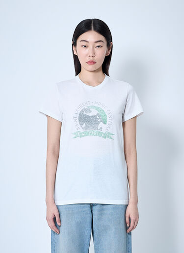 Saint Laurent Logo Motif T-Shirt White sla0259006
