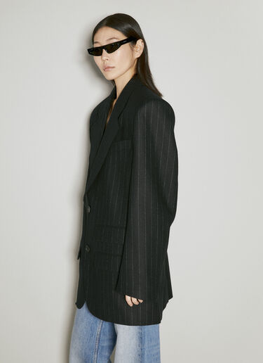 Oversized Pinstripe Wool Blazer Saint Laurent Oversized Pinstripe Wool Blazer Black sla0254011