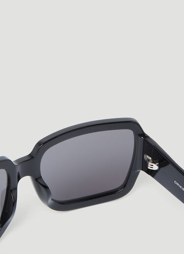 Dries Van Noten 오버사이즈 스퀘어 선글라스 블랙 vns0353005