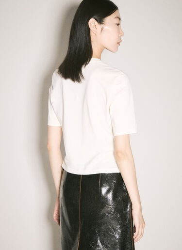 Crop Logo Print T-Shirt Prada Crop Logo Print T-Shirt White pra0258008